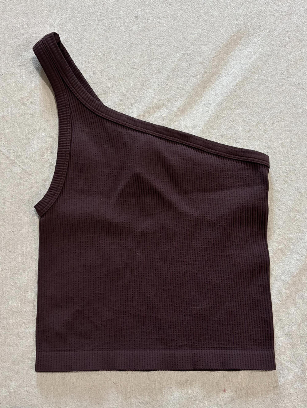 Nikibiki Purple Ribbed One Shoulder Tank